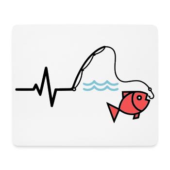 Canne à pêche à impulsions couleur poisson - Tapis de souris (format paysage) - blanc - Devant