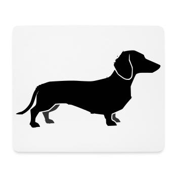 Silhouette du teckel - Tapis de souris (format paysage) - blanc - Devant