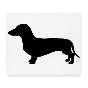 Dackel Teckel Silhouette - Mousepad (Querformat) - Weiß - Vorne