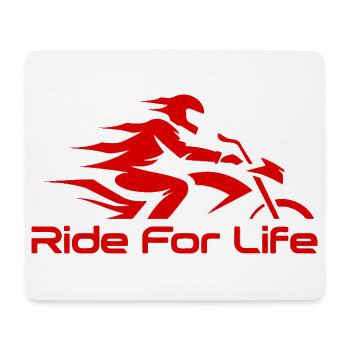 Ride For Life Motorcycle Red - Mouse Pad (horizontal) - white - Front