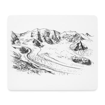 Piz Palü Silhouette | Bernina Massiv Design | Mountain - Mouse Pad (horizontal) - white - Front