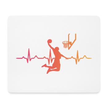 Basketball sunset heartbeat basketball - Mouse Pad (horizontal) - white - Front
