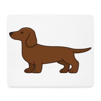 Brown Dachshund Silhouette - Mouse Pad (horizontal) - white - Front