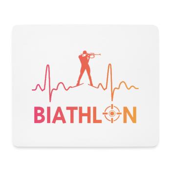 Biathlon Herzschlag Biathlet - Mousepad (Querformat) - Weiß - Vorne