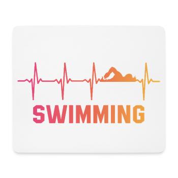 Schwimmer Herzschlag Schwimmen - Mousepad (Querformat) - Weiß - Vorne