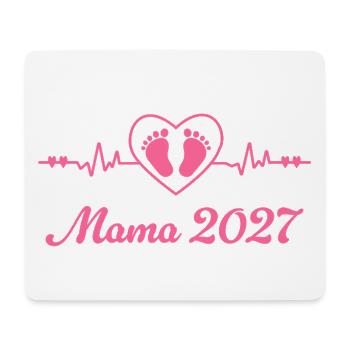 Ich werde Mama 2027 - Schwangerschaft Verkünden - Mousepad (Querformat) - Weiß - Vorne