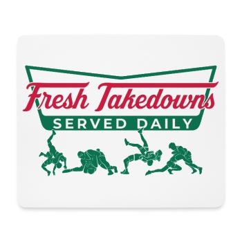Täglich Fresh Takedowns – Wrestler-Geschenk - Mousepad (Querformat) - Weiß - Vorne