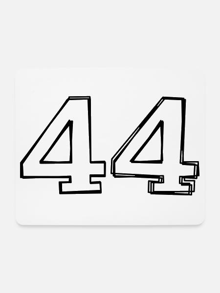 Zahl 44 handgezeichnet - Mousepad (Querformat) - Weiß