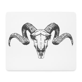Ram Skull Vintage Grafik - Mousepad (Querformat) - Weiß - Vorne