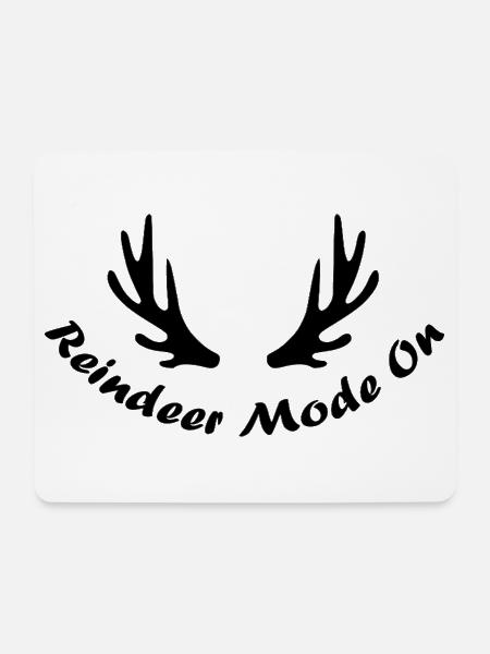 Reindeer Mode on - Rentiergeweih Weihnachtsmotiv - Mousepad (Querformat) - Weiß