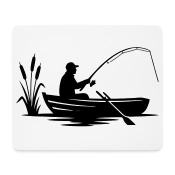 Angler Boot Natur Silhouette - Mousepad (Querformat) - Weiß - Vorne