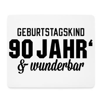 Geburtstagskind 90 wunderbar - Mousepad (Querformat) - Weiß - Vorne