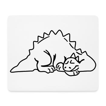 Schlafender Dinosaurier – Niedliches Cartoon - Mousepad (Querformat) - Weiß - Vorne