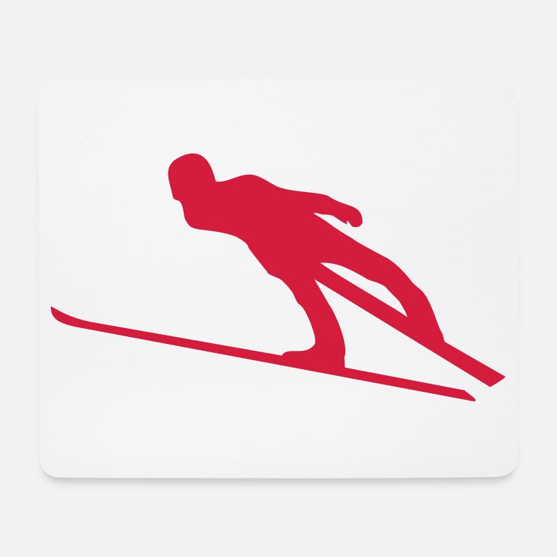 skispringer wintersport - Mousepad (Querformat) - Weiß