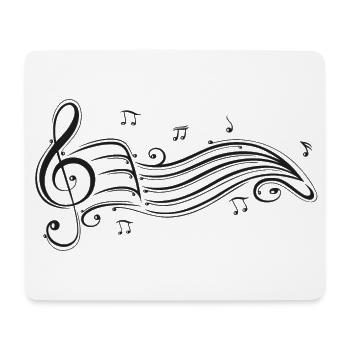 Clef with sheet music and music notes. - Mouse Pad (horizontal) - white - Front