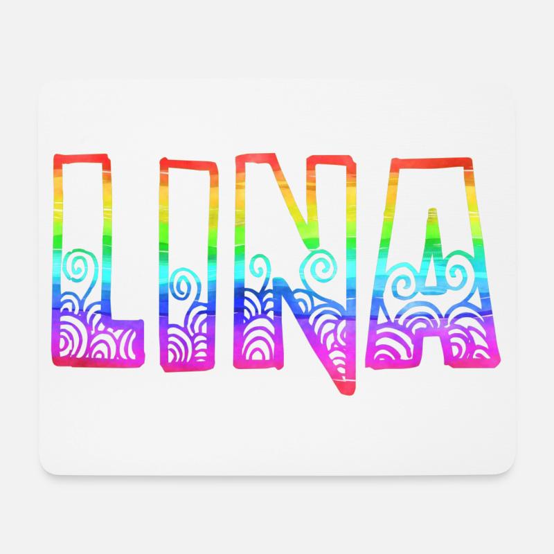 lina rs regenbogen - Mousepad (Querformat) - Weiß