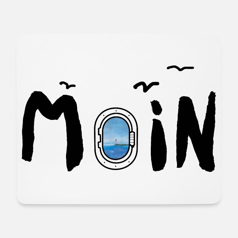 Moin Meer Leuchtturm Möwe See Nordisch Maritim - Mousepad (Querformat) - Weiß