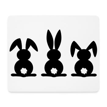 Silhouette de lapin. Joyeuse fête de Pâques ou de Pâques. Oeuf. - Tapis de souris (format paysage) - blanc - Devant