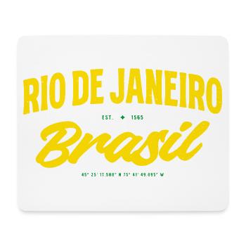 Rio de Janeiro Brésil Lettrage jaune - Tapis de souris (format paysage) - blanc - Devant