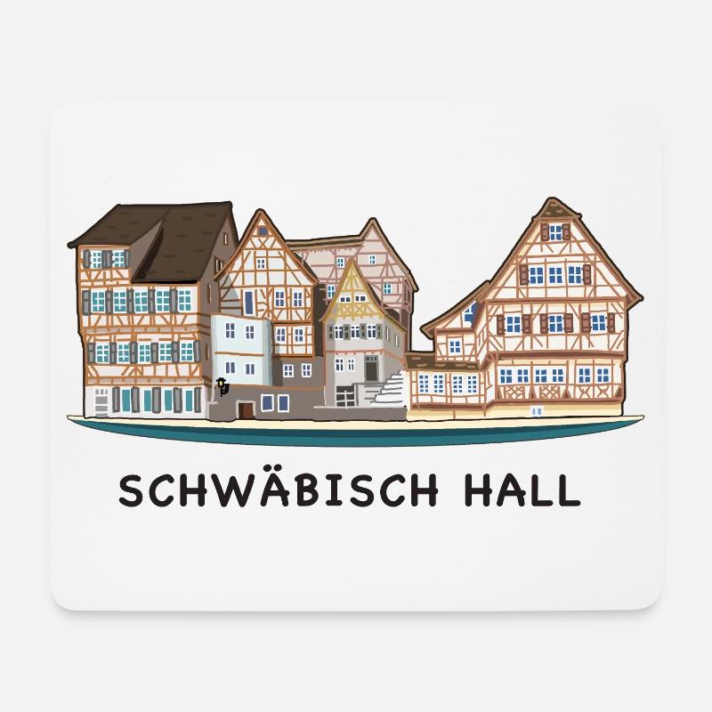 Schwäbisch Hall, Süddeutschland, Zeichnung - Mousepad (Querformat) - Weiß