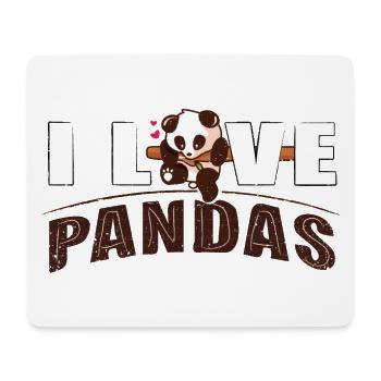 I love PANDAS - Mousepad (Querformat) - Weiß - Vorne