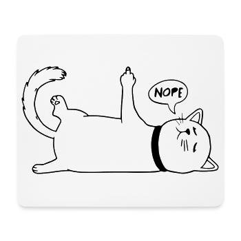 Faul Katze Katzenliebhaber Katzenbesitzer Spruch - Mousepad (Querformat) - Weiß - Vorne