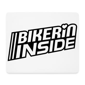Bikerin inside Schriftzug (Farben änderbar) - Mousepad (Querformat) - Weiß - Vorne