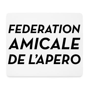 Fédération Amicale de l'Apéro - Mousepad (Querformat) - Weiß - Vorne