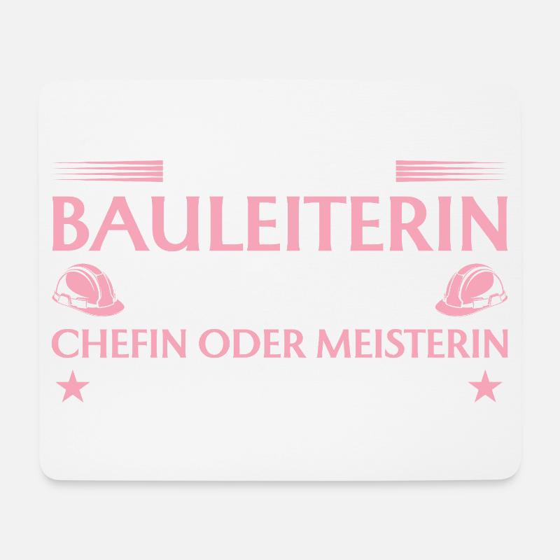 Bauleiterin Chefin oder Meisterin - Bauherrin - Mousepad (Querformat) - Weiß