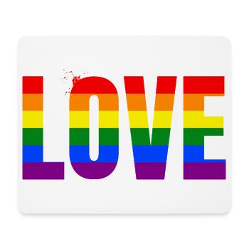 LOVE Rainbow Statement – Bold Equality Message - Mousepad (Querformat) - Weiß - Vorne