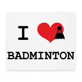 j'aime le badminton - Tapis de souris (format paysage) - blanc - Devant
