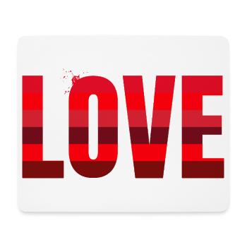Love in Rot Streifen-Design - Mousepad (Querformat) - Weiß - Vorne