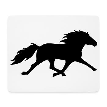 Icelandic horse in the race pass - Mouse Pad (horizontal) - white - Front