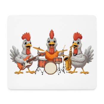 Hühner Musik - Mousepad (Querformat) - Weiß - Vorne