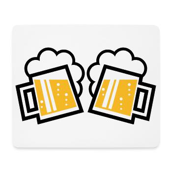 2 Bayrische Bierkrüge Prosten (Bier Maßkrüge / 2C) - Mousepad (Querformat) - Weiß - Vorne