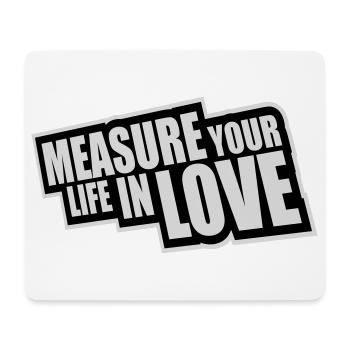 Measure Your Life In Love Inspirierend Liebe Logo - Mousepad (Querformat) - Weiß - Vorne