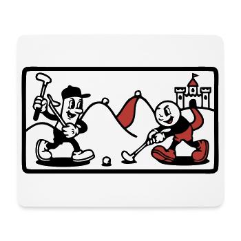 Minigolf Retro Cartoon Golfball JGA Team - Mousepad (Querformat) - Weiß - Vorne