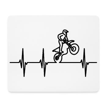 Heartbeat Motocross - Tapis de souris (format paysage) - blanc - Devant