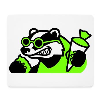 Cool Badger Back to School Icon - Mouse Pad (horizontal) - white - Front