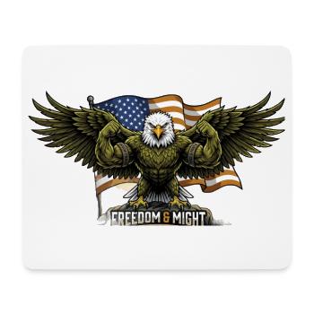 Eagle against the background of the US flag - Mouse Pad (horizontal) - white - Front