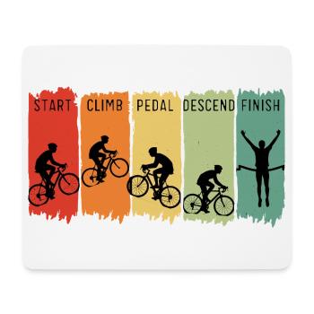 Retro Cycling Steps Start Climb Pedal Finish - Mousepad (Querformat) - Weiß - Vorne