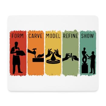 Retro Sculpting Steps Schnitzen Modell Verfeinerung Geschenk - Mousepad (Querformat) - Weiß - Vorne