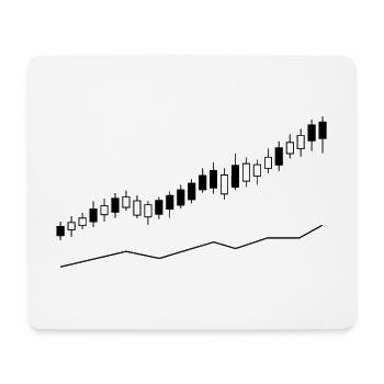 Bullenmarkt-Candlestick-Graph - Mousepad (Querformat) - Weiß - Vorne