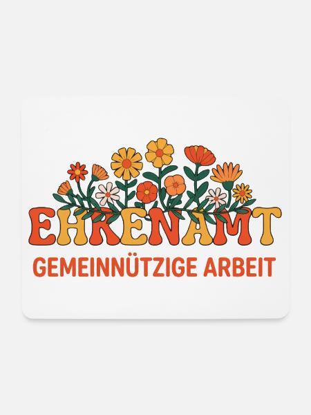 Ehrenamt Blumen Gemeinnützige Arbeit - Mousepad (Querformat) - Weiß