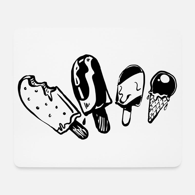Eis-am-Stiel Kollektion - Mousepad (Querformat) - Weiß
