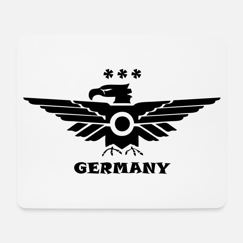Adler Deutschland Germany schwarz black - Mousepad (Querformat) - Weiß