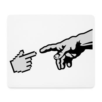 Hand Gottes (Michelangelo) Die Erschaffung Adams - Mousepad (Querformat) - Weiß - Vorne