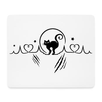 Katze Herzschlag Herzfrequenz Kratzer - Mousepad (Querformat) - Weiß - Vorne