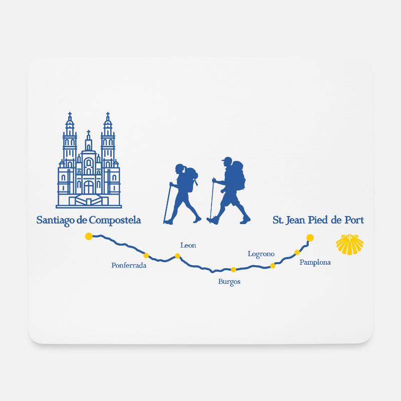 Buen Camino Santiago Route Frances - Mousepad (Querformat) - Weiß
