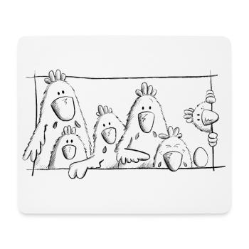 Happy Hühner - Mousepad (Querformat) - Weiß - Vorne